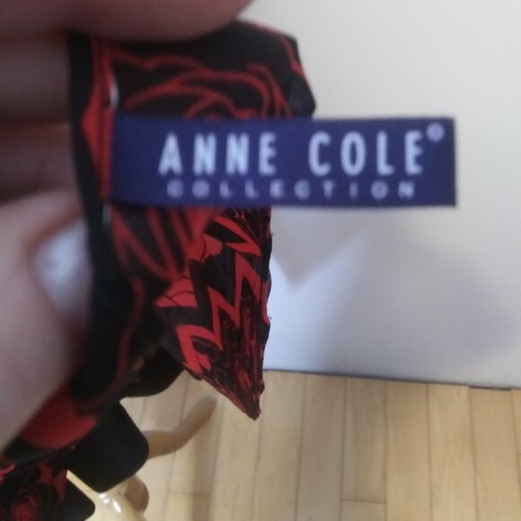 Anne Cole collection sarong roses print  red and black pool beach Cover up - Picture 16 of 16